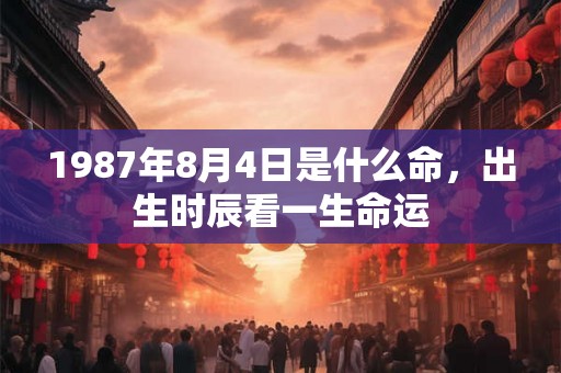 1987年8月4日是什么命,出生时辰看一生命运 1987年8月4日是什么命,出生时辰看一生命运