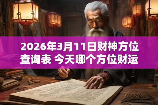 2026年3月11日财神方位查询表 今天哪个方位财运好