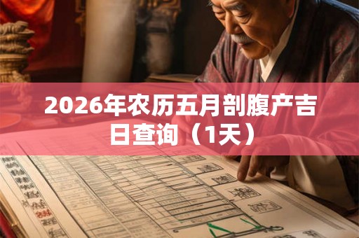 2026年农历五月剖腹产吉日查询（1天）