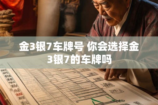 金3银7车牌号 你会选择金3银7的车牌吗 金3银7车牌号 你会选择金3银7的车牌吗