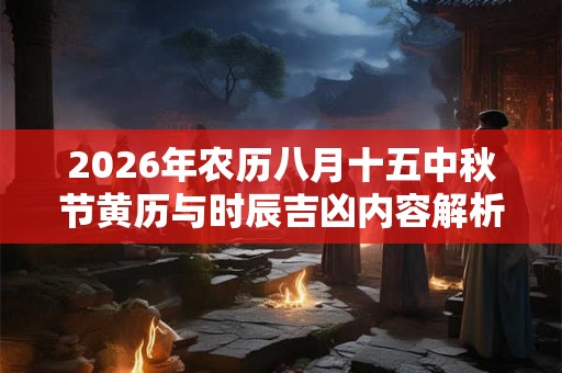 2026年农历八月十五中秋节黄历与时辰吉凶内容解析 2026年农历八月十五中秋节黄历与时辰吉凶内容解析