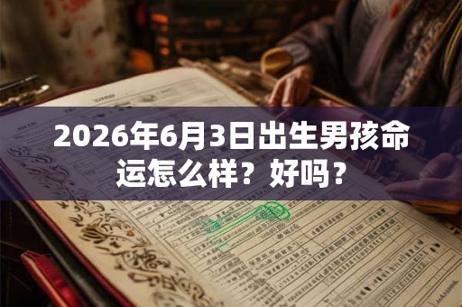 2026年6月3日出生男孩命运怎么样？好吗？