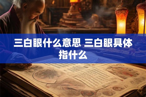 三白眼什么意思 三白眼具体指什么