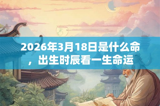 2026年3月18日是什么命，出生时辰看一生命运