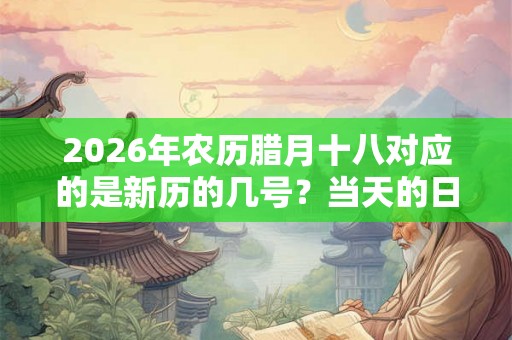 2026年农历腊月十八对应的是新历的几号?当天的日子好吗? 2026年农历腊月十八对应的是新历的几号?当天的日子好吗?
