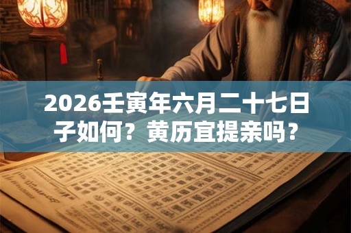 2026壬寅年六月二十七日子如何?黄历宜提亲吗? 2026壬寅年六月二十七日子如何?黄历宜提亲吗?