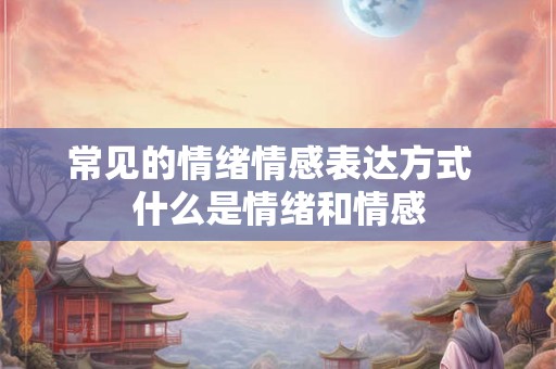 常见的情绪情感表达方式  什么是情绪和情感