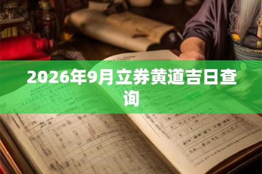 2026年9月立券黄道吉日查询