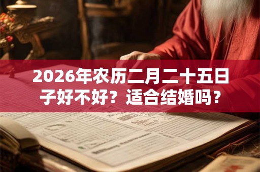 2026年农历二月二十五日子好不好？适合结婚吗？