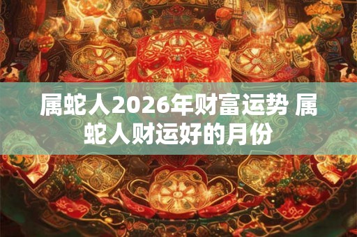 属蛇人2026年财富运势 属蛇人财运好的月份
