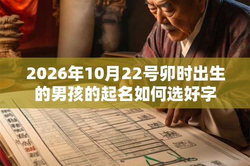 2026年10月22号卯时出生的男孩的起名如何选好字