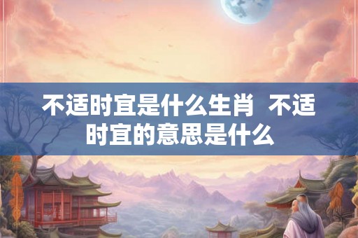 不适时宜是什么生肖  不适时宜的意思是什么