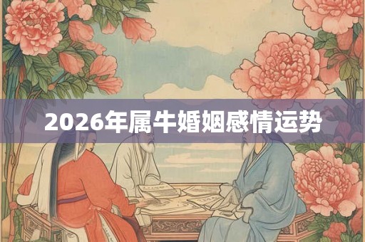 2026年属牛婚姻感情运势