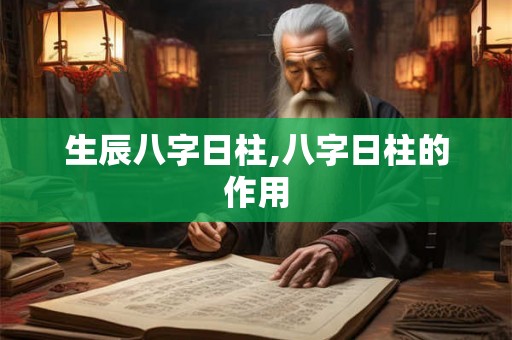生辰八字日柱,八字日柱的作用
