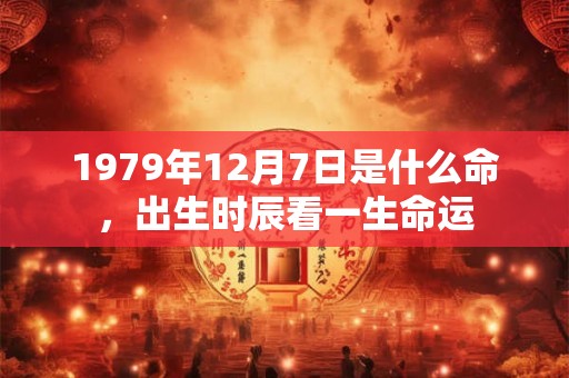 1979年12月7日是什么命，出生时辰看一生命运