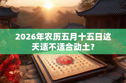 2026年农历五月十五日这天适不适合动土？