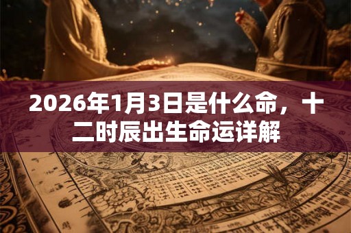 2026年1月3日是什么命，十二时辰出生命运详解