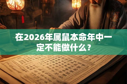 在2026年属鼠本命年中一定不能做什么？