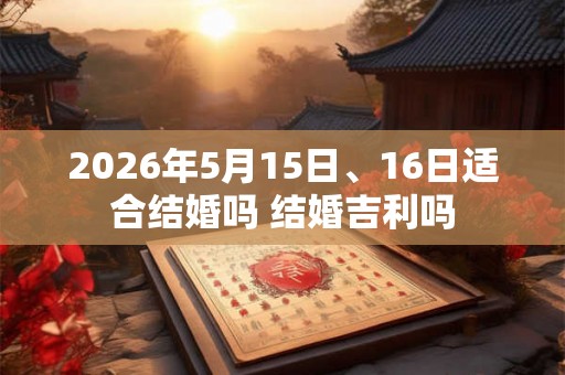 2026年5月15日、16日适合结婚吗 结婚吉利吗