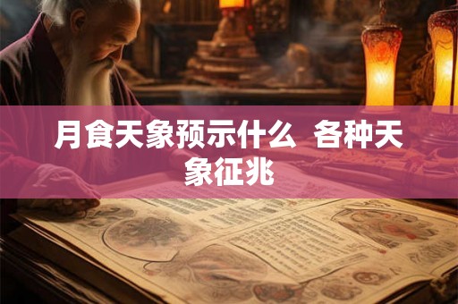 月食天象预示什么  各种天象征兆