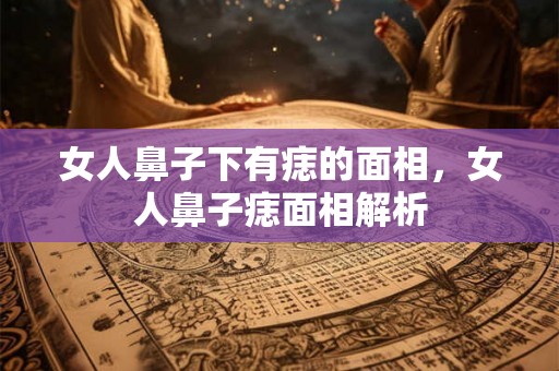 女人鼻子下有痣的面相，女人鼻子痣面相解析
