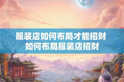 服装店如何布局才能招财 如何布局服装店招财
