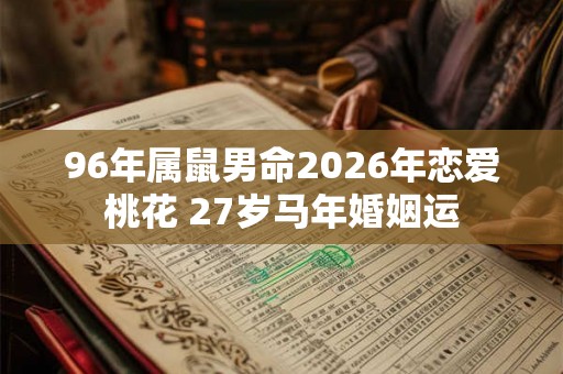 96年属鼠男命2026年恋爱桃花 27岁马年婚姻运