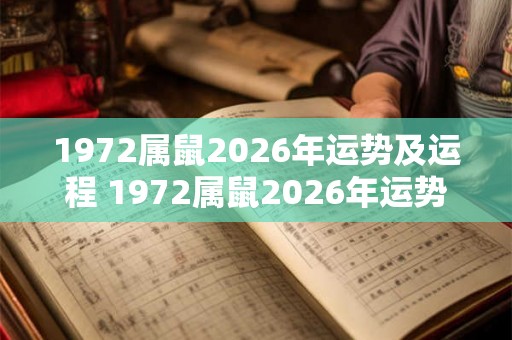 1972属鼠2026年运势及运程 1972属鼠2026年运势如何 1972属鼠2026年运势及运程 1972属鼠2026年运势如何