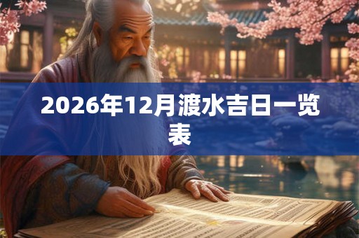 2026年12月渡水吉日一览表