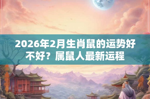 2026年2月生肖鼠的运势好不好?属鼠人最新运程 2026年2月生肖鼠的运势好不好?属鼠人最新运程