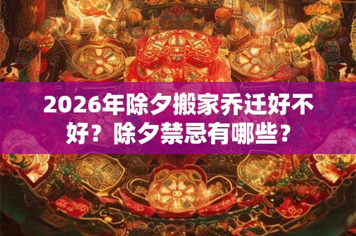 2026年除夕搬家乔迁好不好？除夕禁忌有哪些？