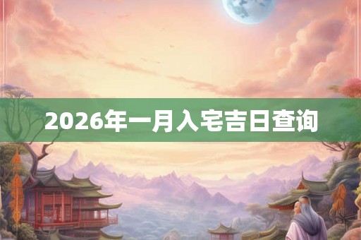 2026年一月入宅吉日查询