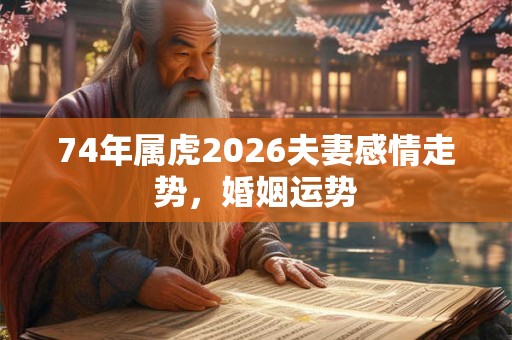 74年属虎2026夫妻感情走势，婚姻运势