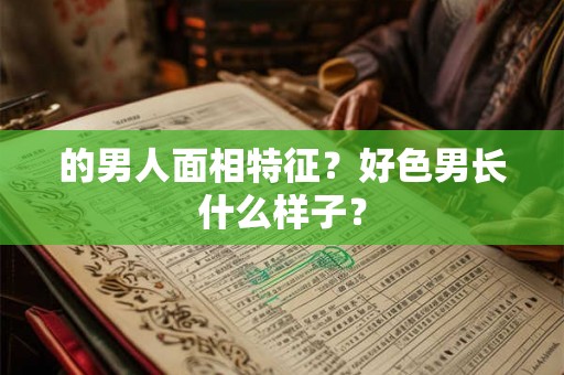 的男人面相特征？好色男长什么样子？