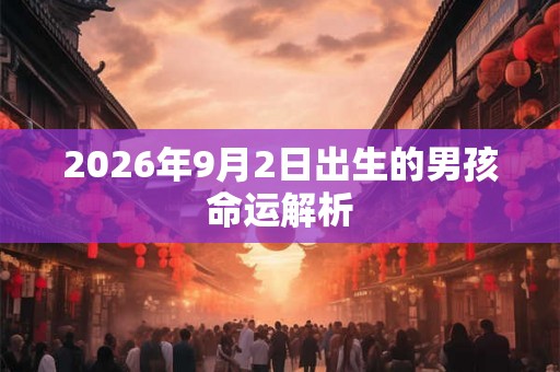 2026年9月2日出生的男孩命运解析