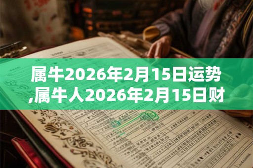 属牛2026年2月15日运势,属牛人2026年2月15日财运,生肖牛2026年2月15日运势