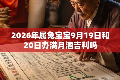 2026年属兔宝宝9月19日和20日办满月酒吉利吗