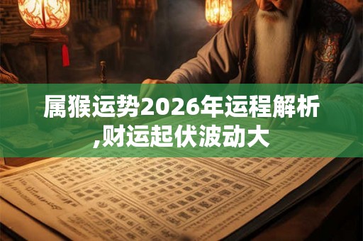 属猴运势2026年运程解析,财运起伏波动大 属猴运势2026年运程解析,财运起伏波动大