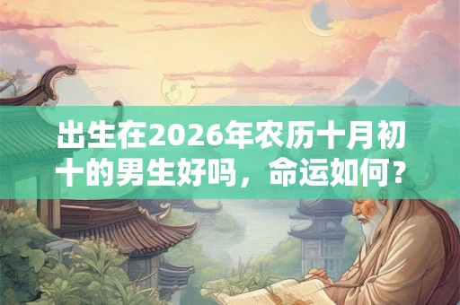 出生在2026年农历十月初十的男生好吗，命运如何？