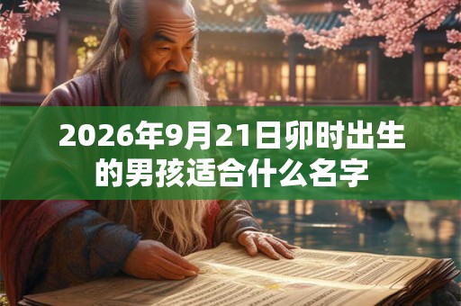 2026年9月21日卯时出生的男孩适合什么名字