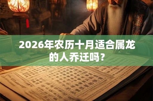 2026年农历十月适合属龙的人乔迁吗？