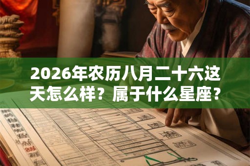 2026年农历八月二十六这天怎么样？属于什么星座？
