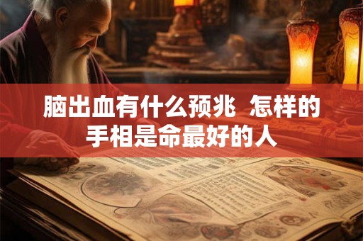 脑出血有什么预兆  怎样的手相是命最好的人