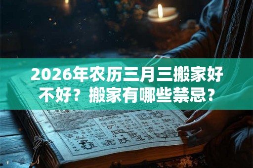 2026年农历三月三搬家好不好？搬家有哪些禁忌？