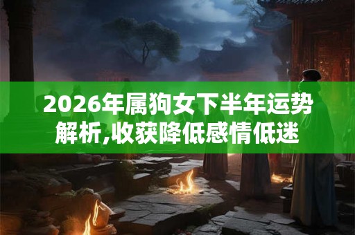 2026年属狗女下半年运势解析,收获降低感情低迷