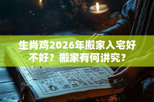 生肖鸡2026年搬家入宅好不好？搬家有何讲究？