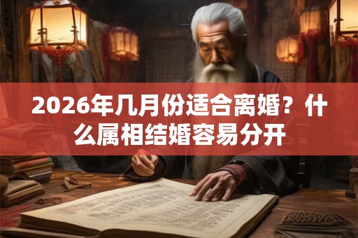 2026年几月份适合离婚？什么属相结婚容易分开