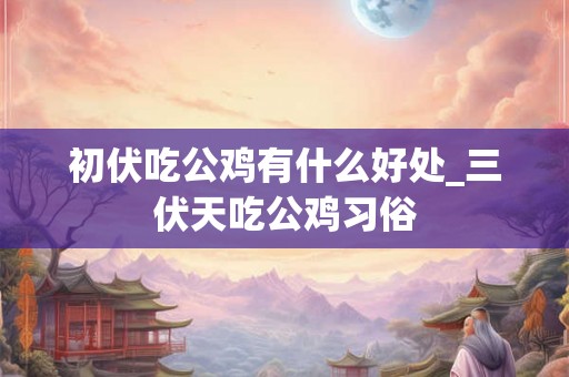 初伏吃公鸡有什么好处_三伏天吃公鸡习俗