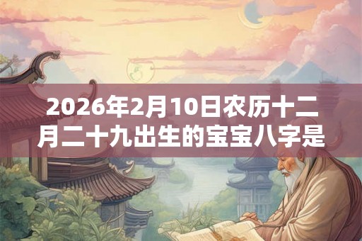 2026年2月10日农历十二月二十九出生的宝宝八字是什么 2026年2月10日农历十二月二十九出生的宝宝八字是什么