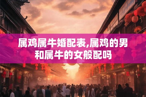 属鸡属牛婚配表,属鸡的男和属牛的女般配吗